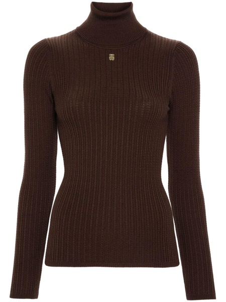 logo-plaque ribbed jumper