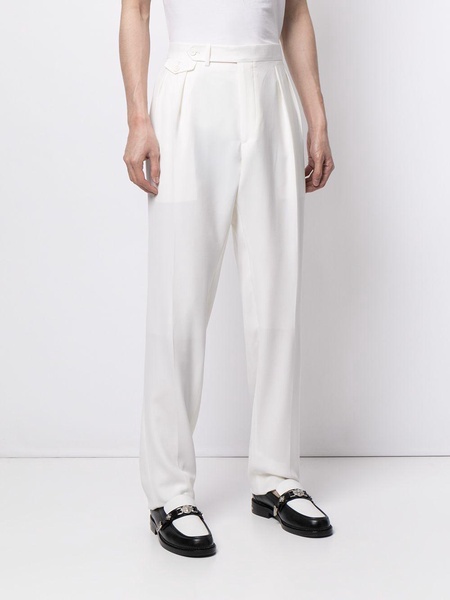 double-pleat high-waisted trousers