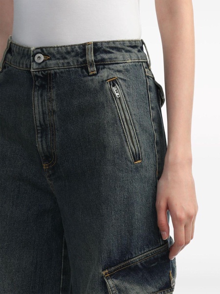 high-rise wide-leg cargo jeans