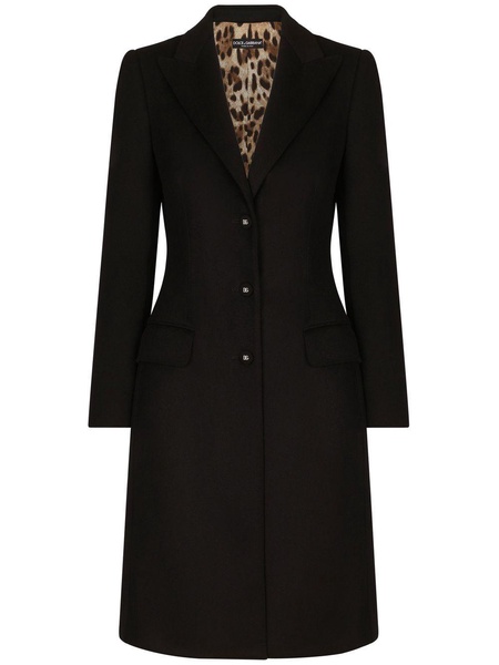 single-breasted wool-cashmere coat