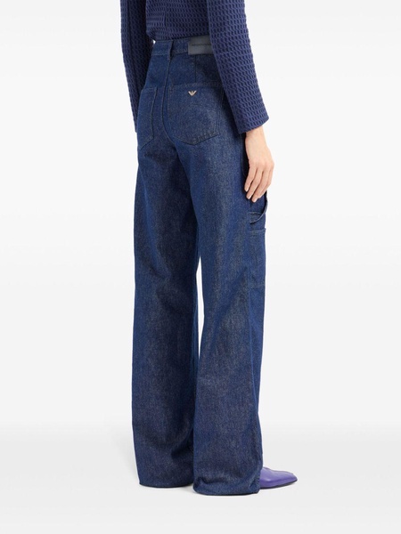 multi-pockets wide-legged jeans