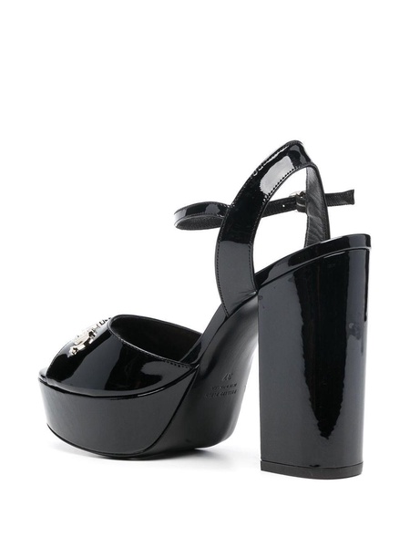 100mm logo-plaque platform sandals