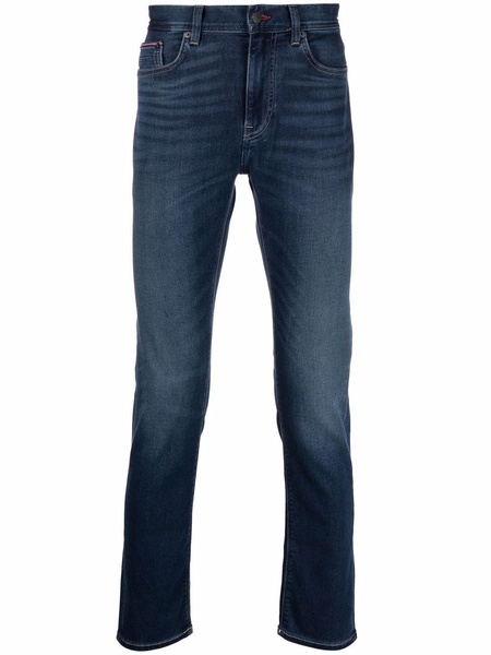 low-rise straight-leg denim trousers 