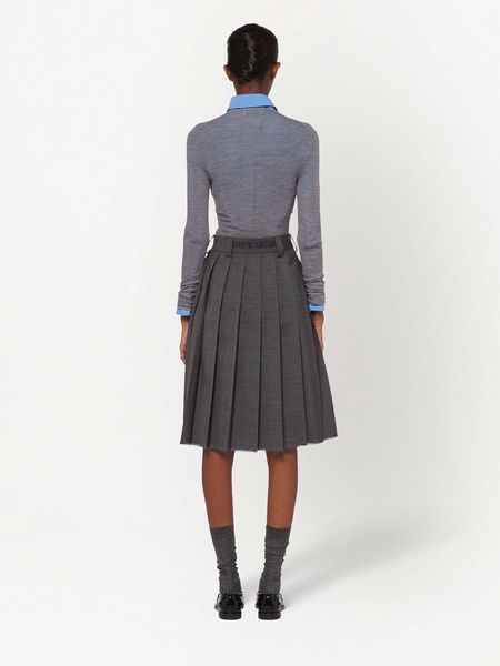 Prince Of Wales-check wool skirt