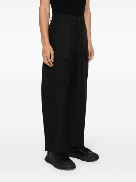 gabardine tapered trousers