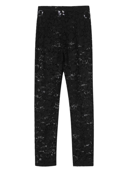 floral-lace tapered trousers