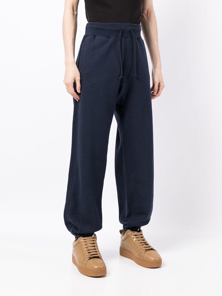 logo-embroidered drawstring cotton track pants