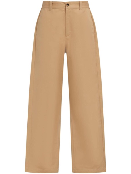 logo-waistband straight-leg cotton trousers