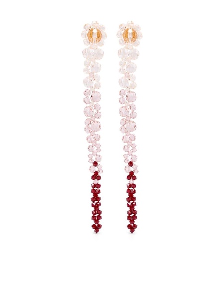 Pink Crystal-Embellished Drop Earrings