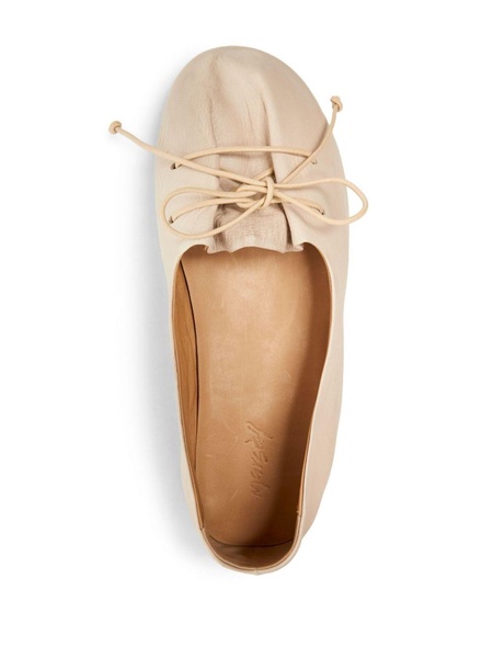 bow-detail leather ballerina shoes