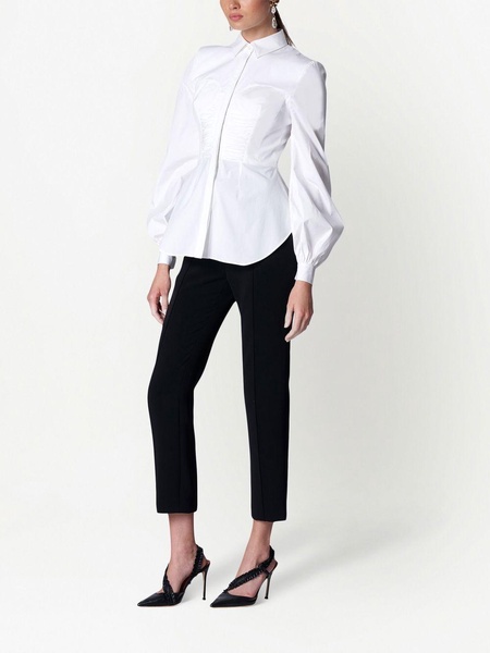 ruched-detail long-sleeved blouse