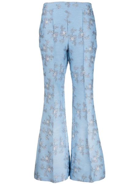 Circa 72 floral-jacquard flared trousers