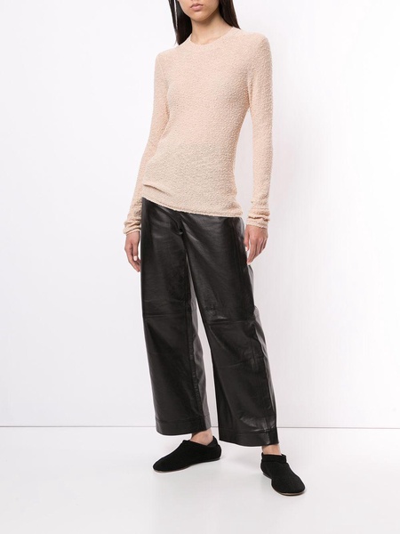 high-waist leather culottes