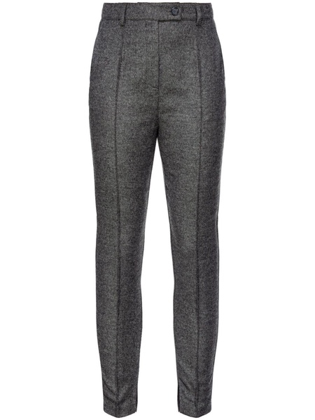 Tridente high-waist flannel trousers