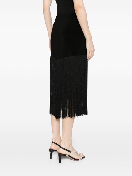 fringed midi skirt