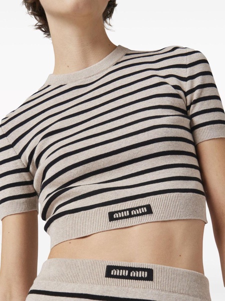 striped short-sleeve jumper