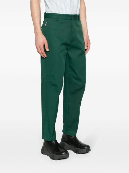 tapered-leg twill trousers