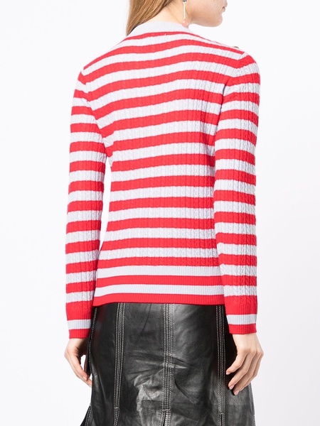 striped cable knit jumper