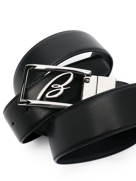 logo-buckle reversible leather belt