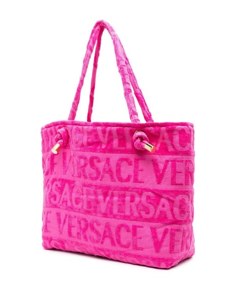 Pink Medusa Head Crystal Embellished Tote Bag