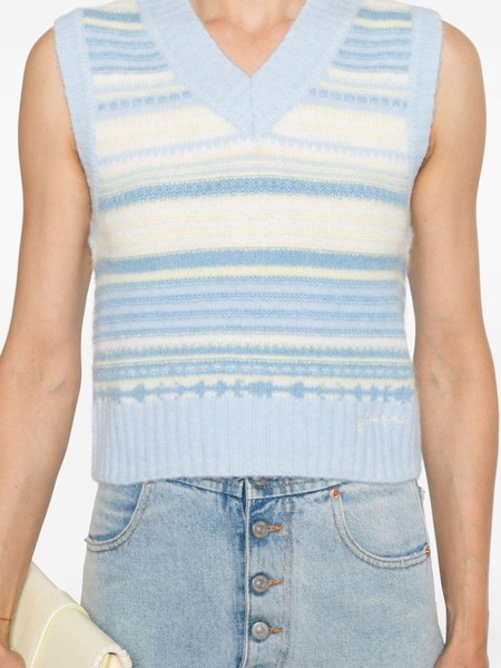 stripped sleeveless knitted top