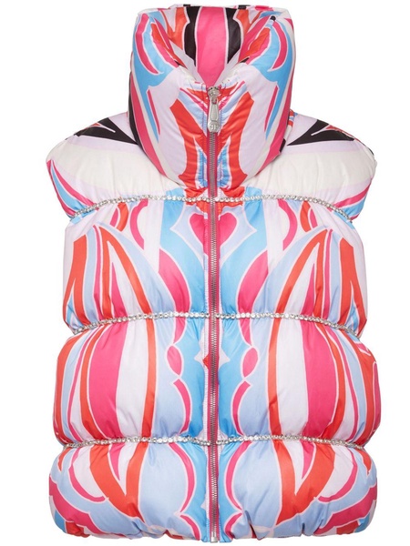 Circus abstract-pattern quilted gilet