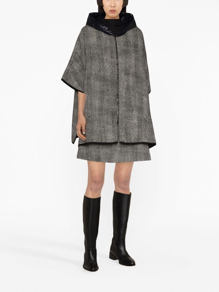 Checked wool cape