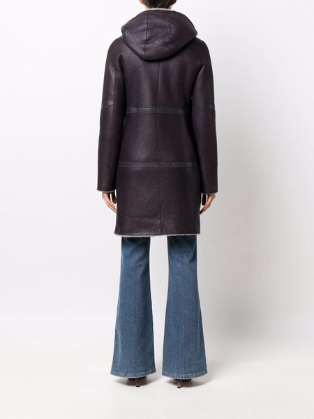 shearling-lined leather coat