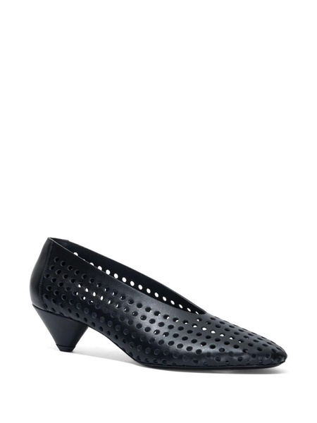 perforated leather pumps