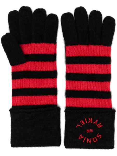 cashmere striped gloves