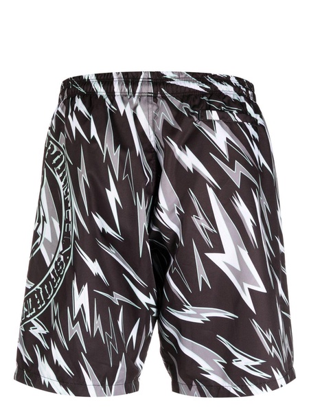 lightning-print swim shorts