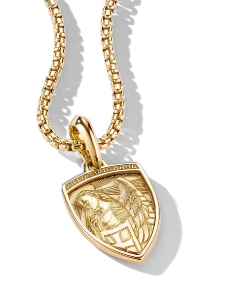 18kt yellow gold St. Michael amulet