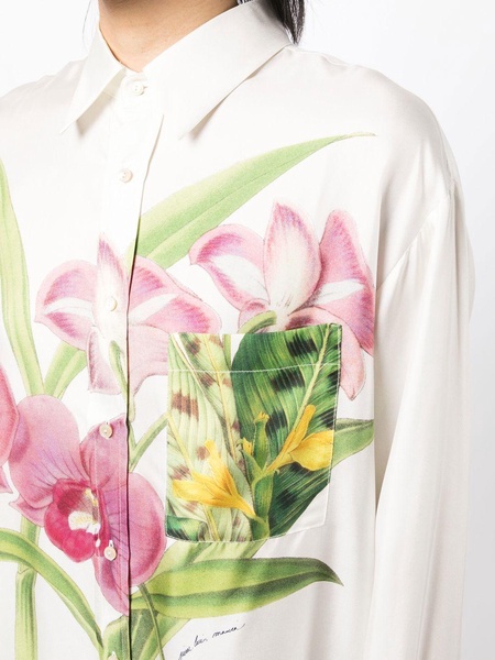 floral-print silk shirt 