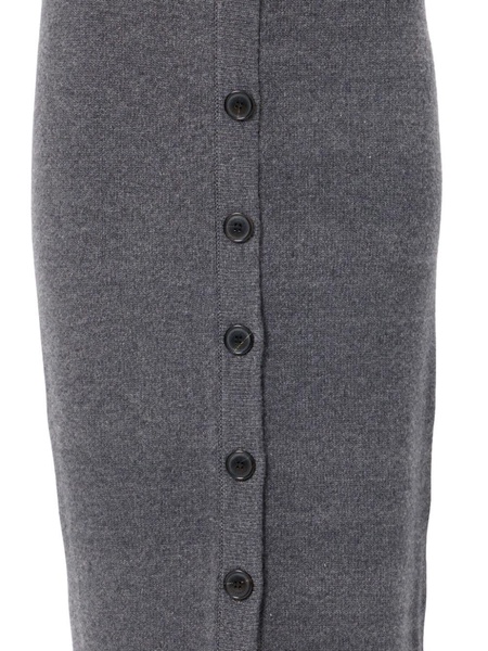 buttoned knitted midi skirt