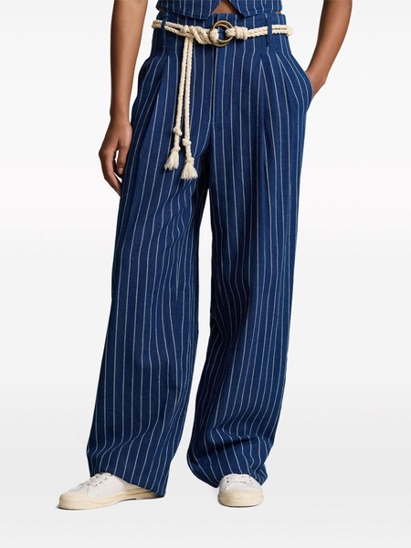 Evan striped wide-leg jeans