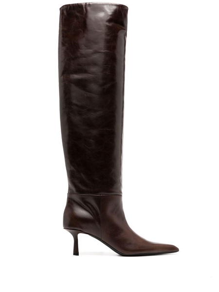 pointed-toe knee-high boots