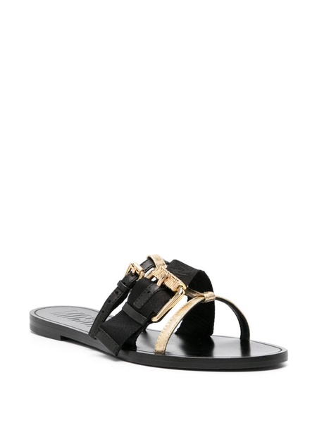 buckle-straps leather slides