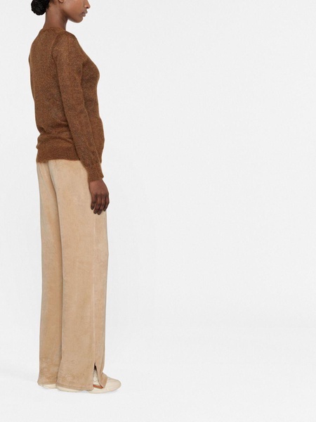 velour wide-leg trackpants