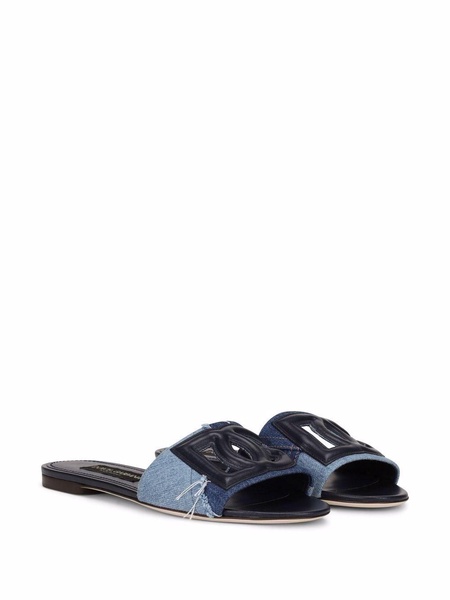 DG-logo patchwork-denim sandals