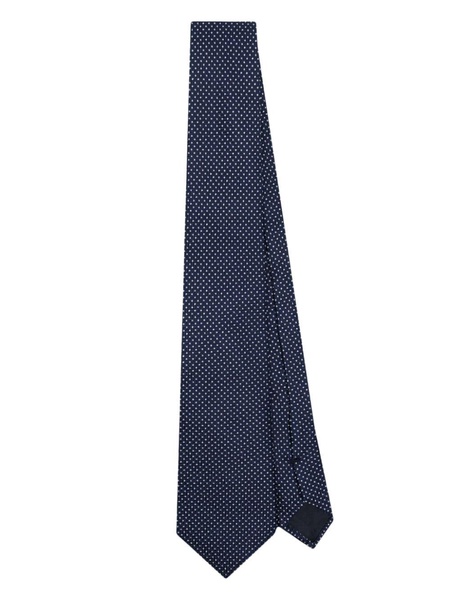 logo-applied polka-dot tie