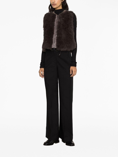 shearling zip-up gilet 