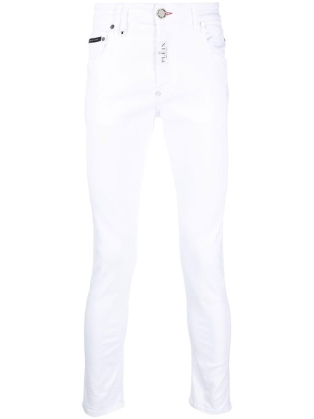 skinny-fit mid-rise jeans