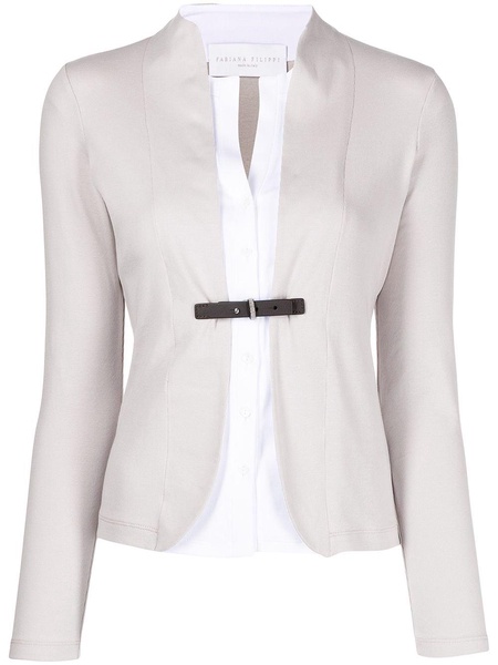 tailored collarless jacket