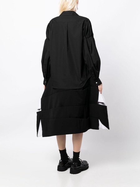 voluminous asymmetric panelled skirt