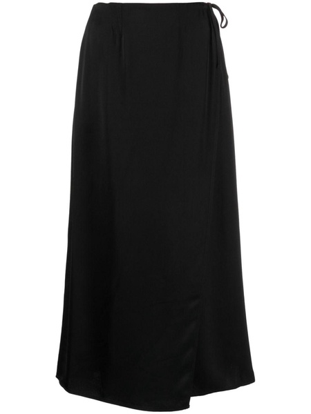 drawstring-waist wrap skirt