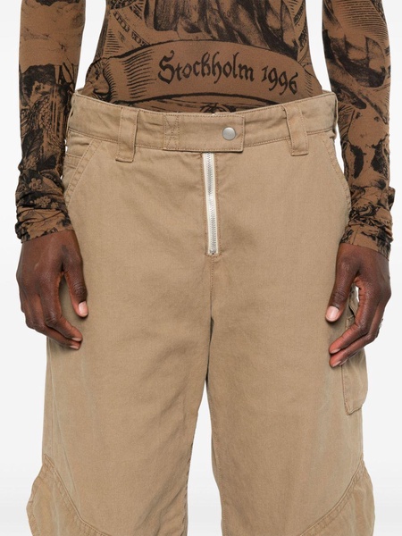 straight cotton cargo trousers