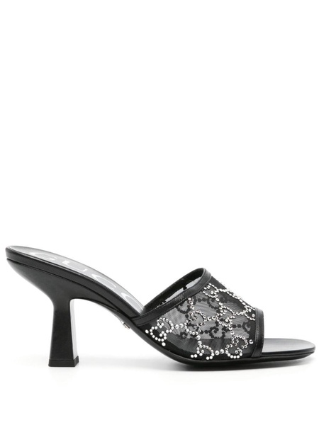 Black GG Supreme Crystal-Embellished Sandals