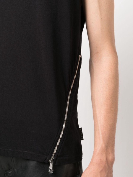 Hexagon zip-detail quilted tank top