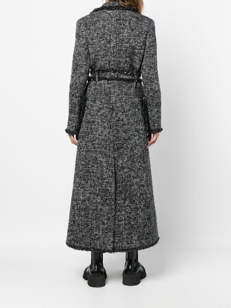 belted-waist curly coat