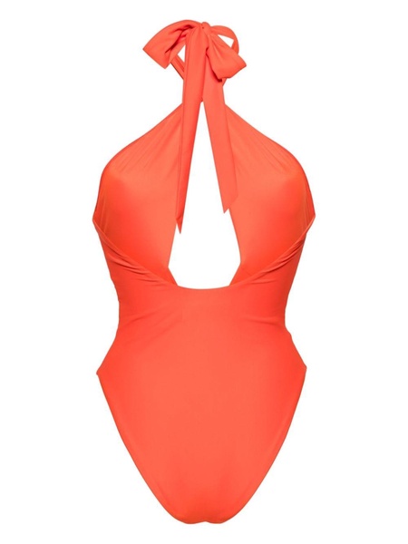 bow-detail halterneck swimsuit